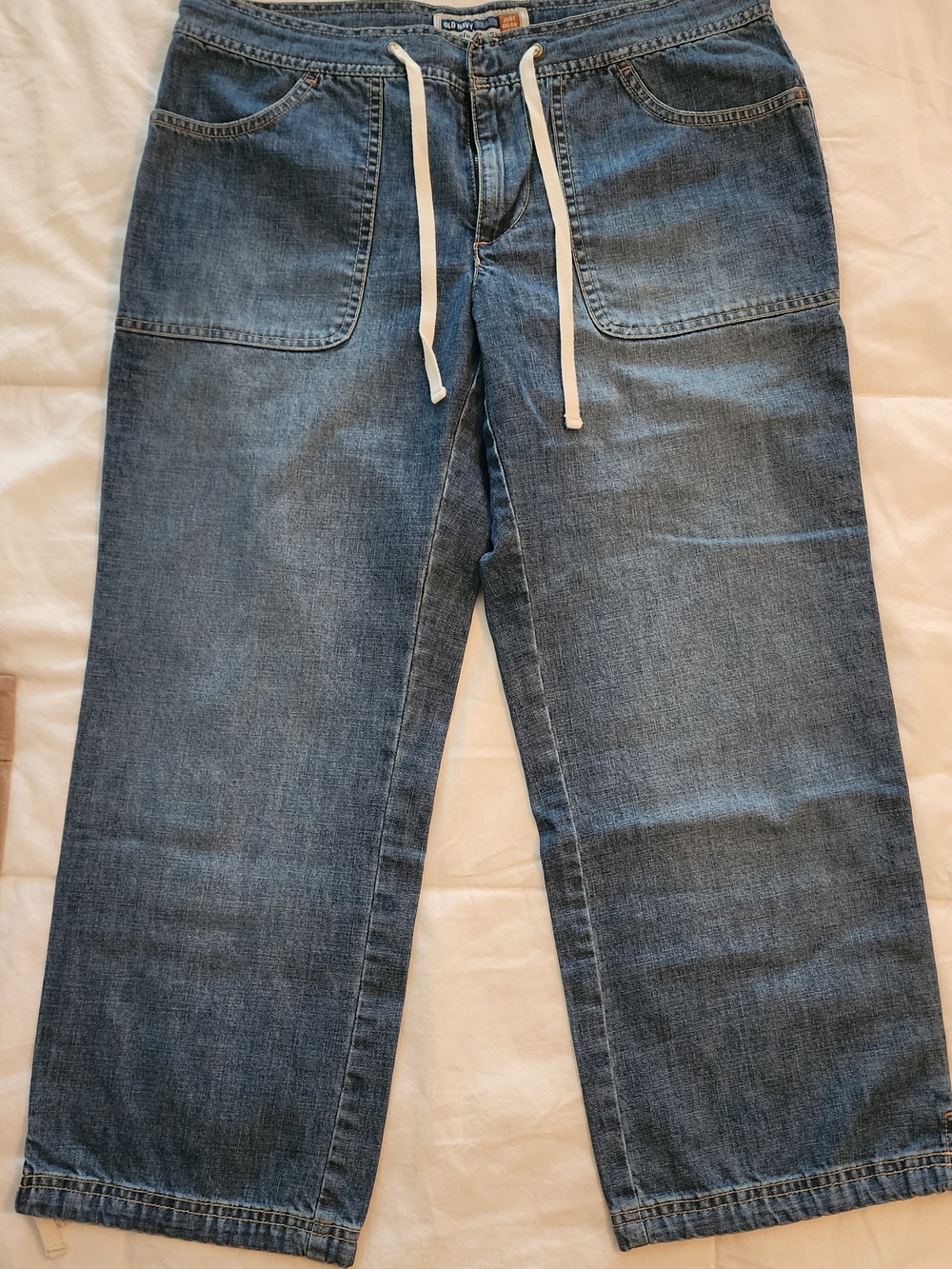 Old Navy Relaxed Drawstring Jeans in Denim Blue